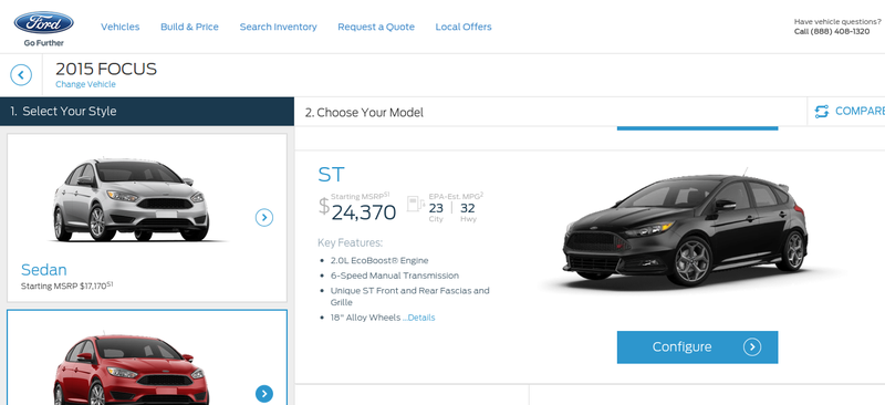 Illustration for article titled Leaked Configurator Maybe Reveals 2016 Ford Focus RS Price: $35,730